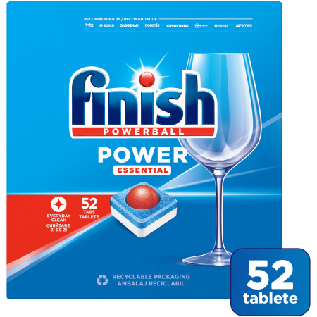 Detergenți mașina de spălat vase - Finish Tablete pentru masina de spalat vase, 52 buc, Power Essential