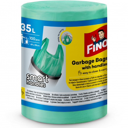 Saci menajeri - Fino Saci menajeri, cu manere, 35 L, 100 buc