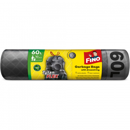Saci menajeri - Fino Saci menajeri, cu snur, 60 L, 10 buc, Tytan Flex