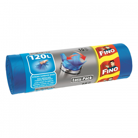 Saci menajeri - Fino Saci menajeri, cu urechi, 120 L, 15 buc, Easy Pack