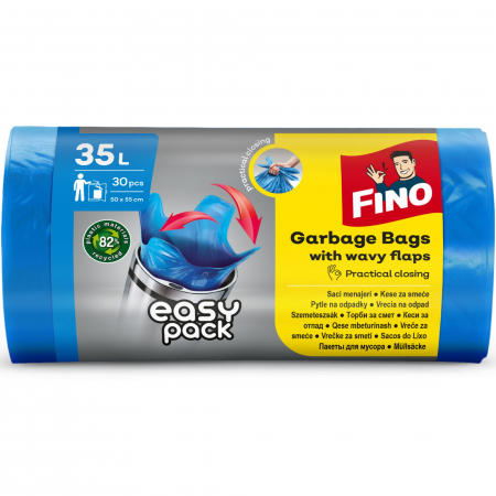 Saci menajeri - Fino Saci menajeri, cu urechi, 35 L, 30 buc, Easy Pack