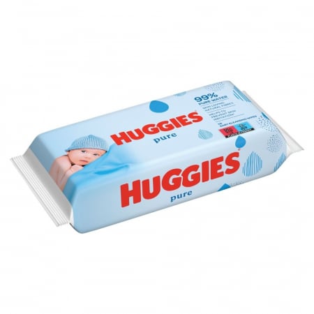 Îngrijire bebeluși - Huggies Servetele umede, 56 buc, Pure