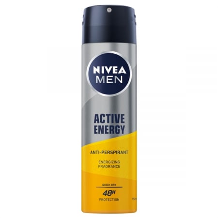 Spray - Nivea Deodorant spray, Barbati, 150 ml, Active Energy