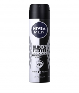 Spray - Nivea Deodorant spray, Barbati, 150 ml, Invisible Black and White Original