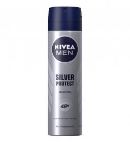 Spray - Nivea Deodorant spray, Barbati, 150 ml, Silver Protect