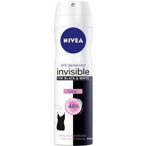 Spray - Nivea Deodorant spray, Femei, 150 ml, Invisible Black and White Clear