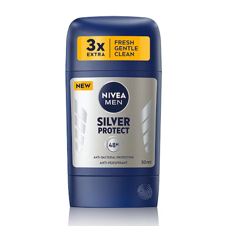 Stick - Nivea Deodorant stick, Barbati, 50 ml, Silver Protect