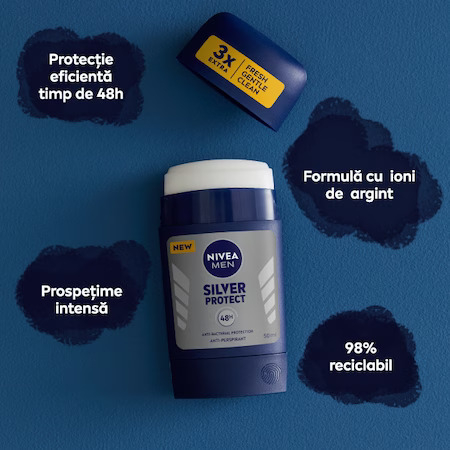 Nivea Deodorant stick, Barbati, 50 ml, Silver Protect [1]