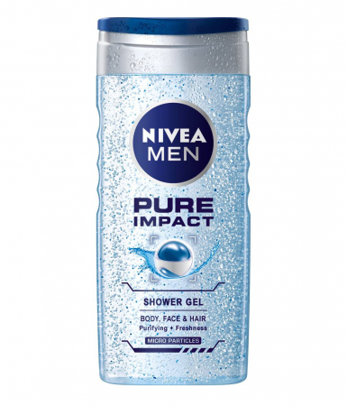Gel de duș - Nivea Gel de dus, Barbati, 500 ml, Pure Impact