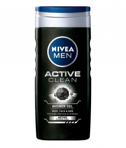 Gel de duș - Nivea Gel de dus, Barbati, 500 ml, Active Clean