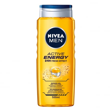 Gel de duș - Nivea Gel de dus, Barbati, 500 ml, Active Energy