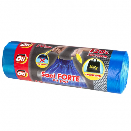 Saci menajeri - Oti Saci menajeri, cu snur, 120 L, 10 buc, Forte