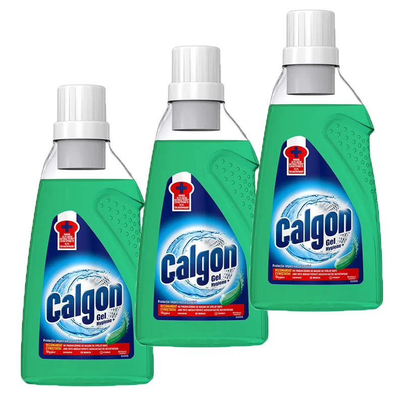 Soluții anticalcar, igienizante și întreținere țesături - Pachet promo 3 x Calgon Gel anticalcar, 1.5 L, Hygiene+