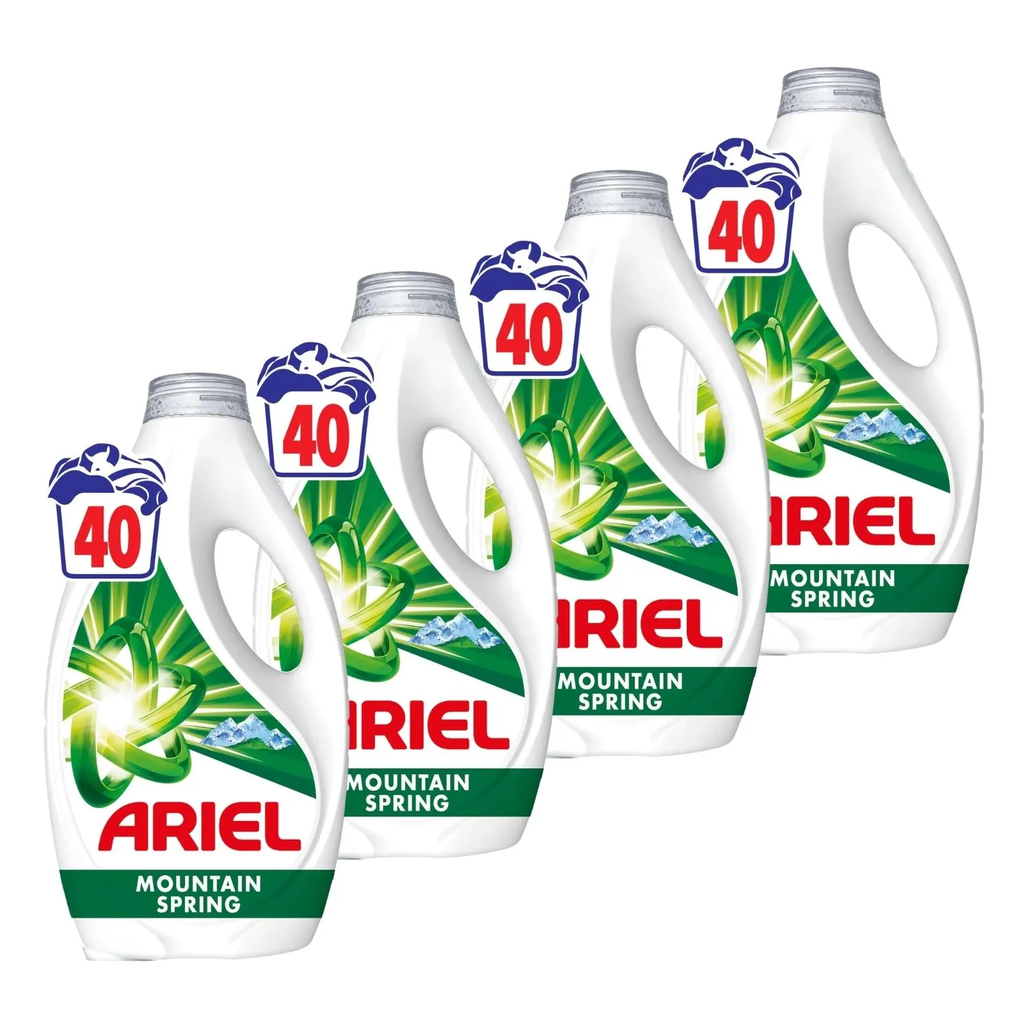 Detergent rufe lichid - Pachet promo 4 x Ariel Detergent lichid, 1.8 L, 40 spalari, Mountain Spring