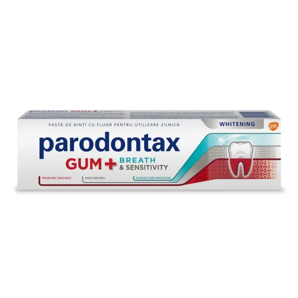 Igienă orală - Parodontax Pasta de dinti, Gum + Breath & Sensitivity Whitening, 75 ml