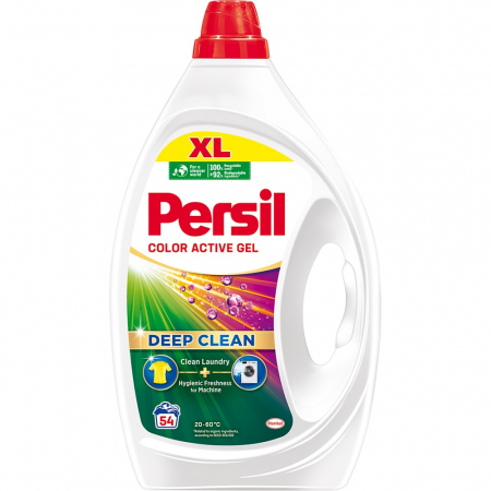 Detergent rufe lichid - Persil Detergent lichid, 2.43 L, 54 spalari, Deep Clean Color Active Gel