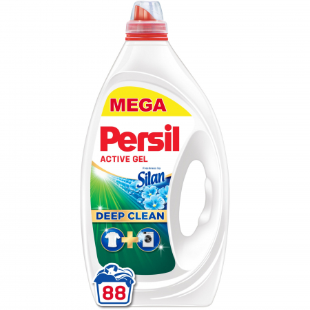 Detergent rufe lichid - Persil Detergent lichid, 3.96 L, 88 spalari, Deep Clean Active Gel Freshness by Silan