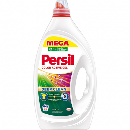 Detergent rufe lichid - Persil Detergent lichid, 3.96 L, 88 spalari, Deep Clean Color Active Gel