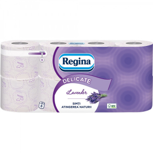 PRODUSE CURĂȚENIE - Regina Lavender Hartie igienica, 3 straturi, 8 role