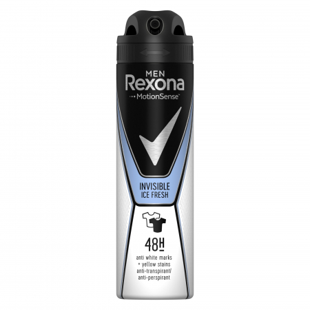 Spray - Rexona Deodorant spray, Barbati, 150 ml, Invisible Ice Fresh