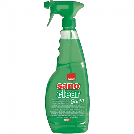 Sticlă și ferestre - Sano Solutie curatat geamuri, 1L, Clear Green