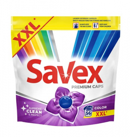 Detergent rufe capsule - Savex Detergent capsule Premium Caps, 56 buc, Color