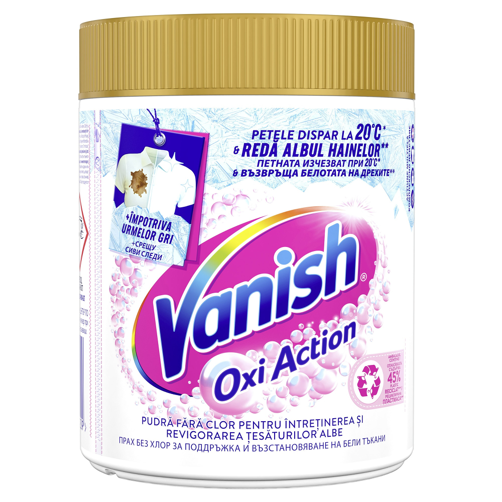 Vanish Pudra pentru indepartarea petelor, 470 g, Oxi Action White