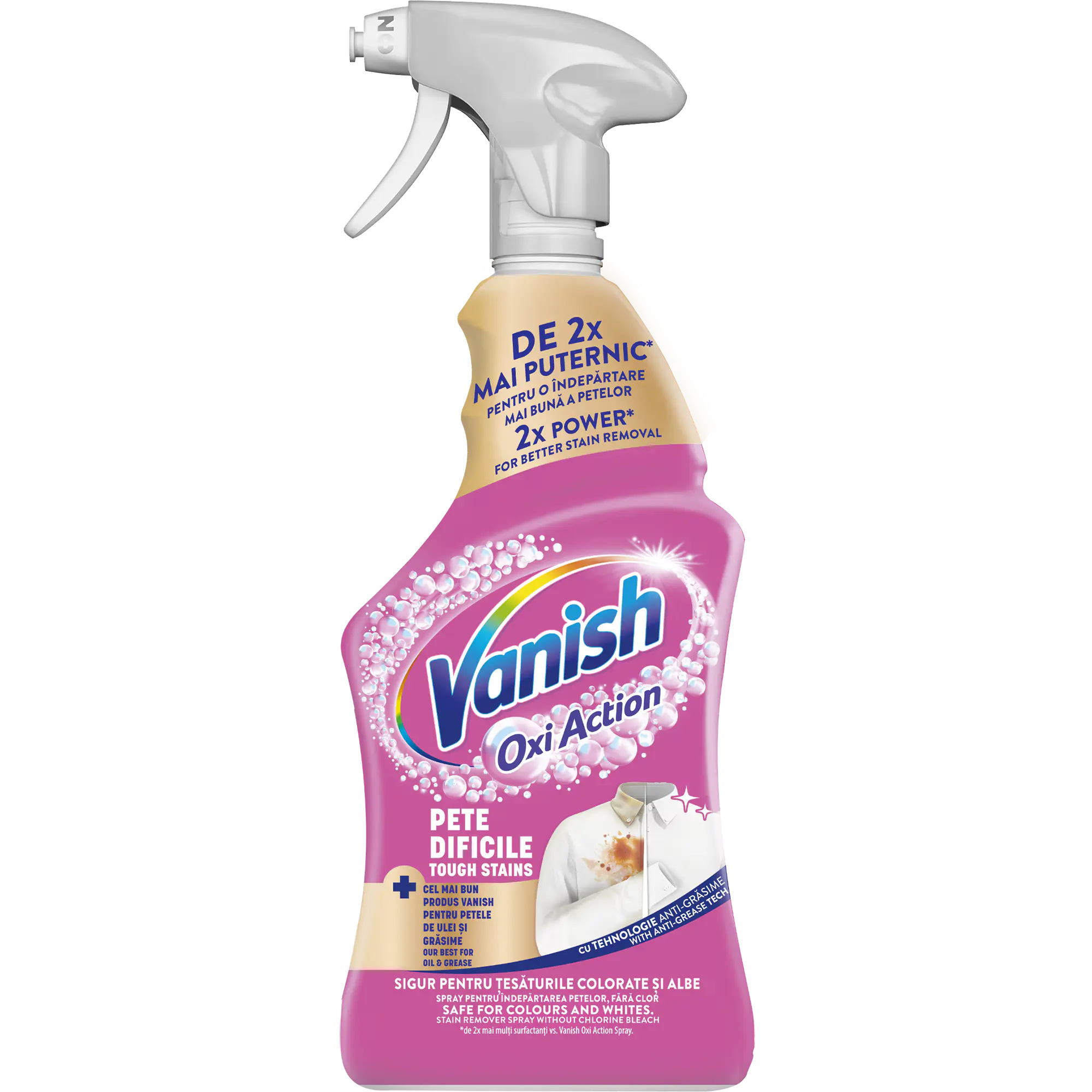 Înălbitor și îndepărtare pete - Vanish Solutie indepartare pete, cu pompa, 454 ml, Oxi Action
