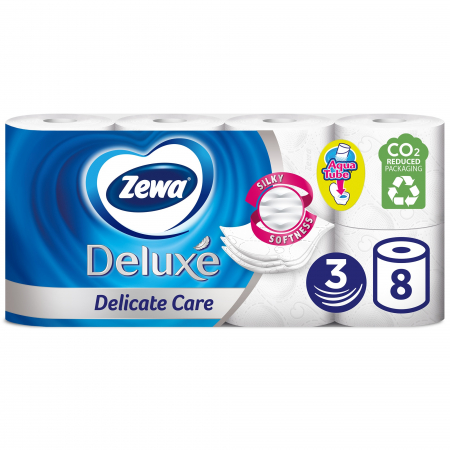 PRODUSE CURĂȚENIE - Zewa Hartie igienica, 3 straturi, 8 role, Deluxe Delicate Care