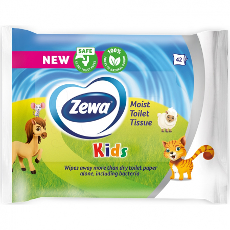 Hârtie igienică - Zewa Hartie igienica umeda, 42 buc, Kids