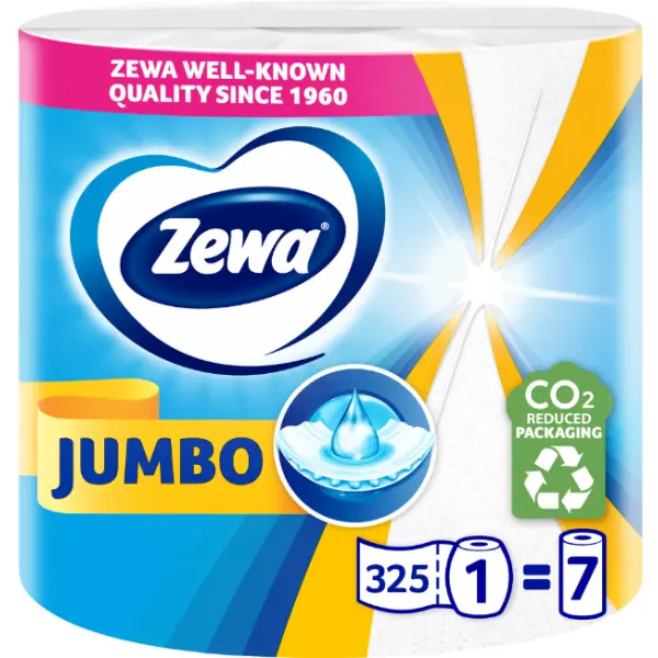PRODUSE CURĂȚENIE - Zewa Jumbo Prosop hartie, 2 straturi, 1 rola, 325 foi