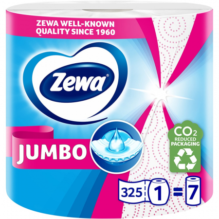 Prosoape de hârtie și șervețele - Zewa Jumbo Prosop hartie, 2 straturi, 1 rola, 325 foi, Decor