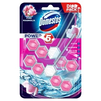 Domestos Odorizant WC cu bile, 2 x 55 g, Power 5 Pink Magnolia