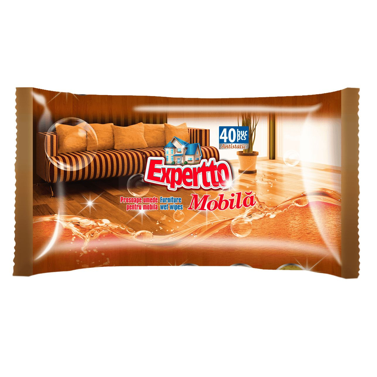 Expertto Servetele umede pentru mobila, 40 buc