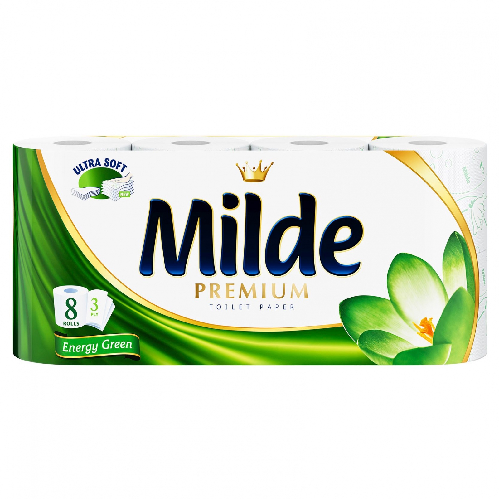 Milde Energy Green Hartie igienica, 3 straturi, 8 role