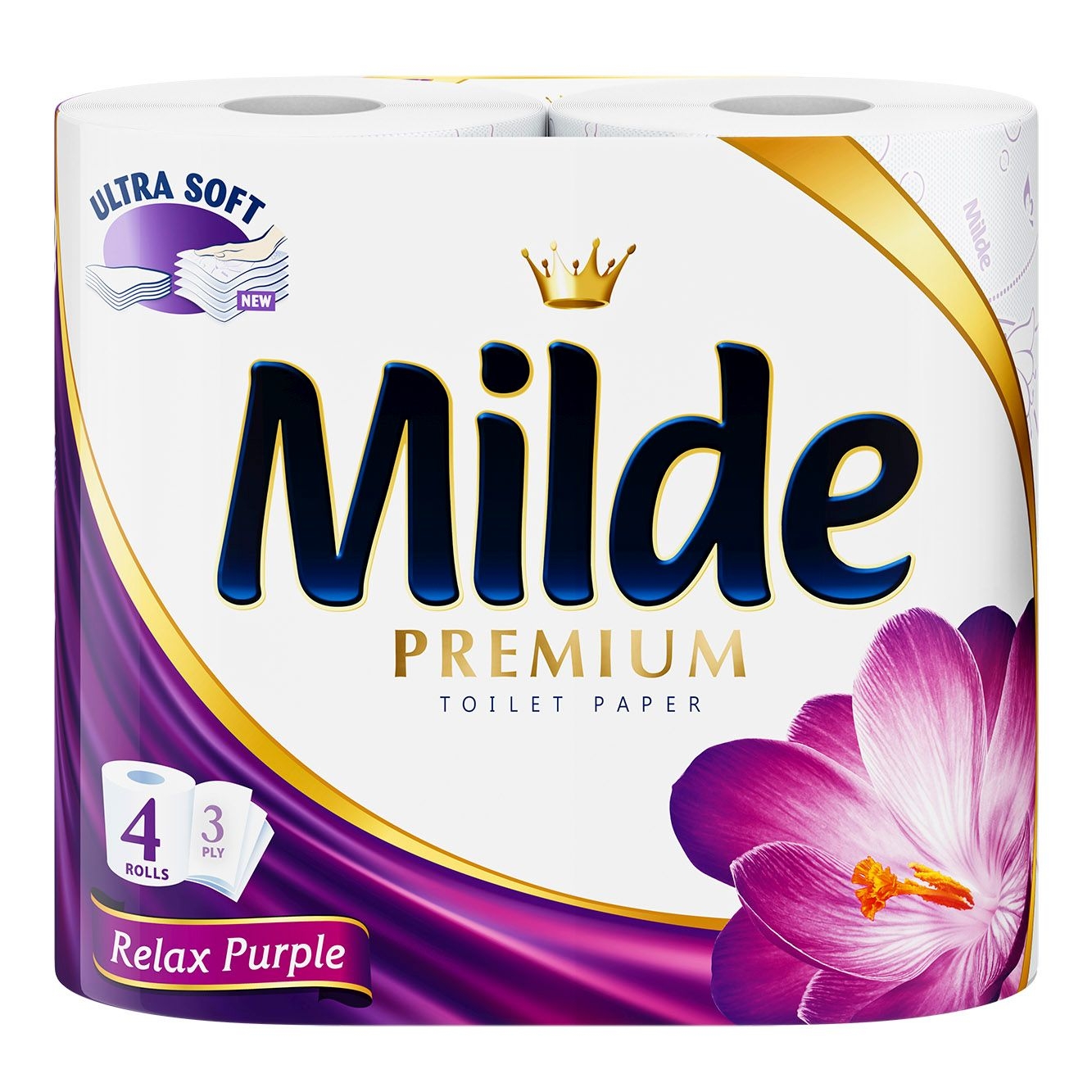 Milde Relax Purple Hartie igienica, 3 straturi, 4 role