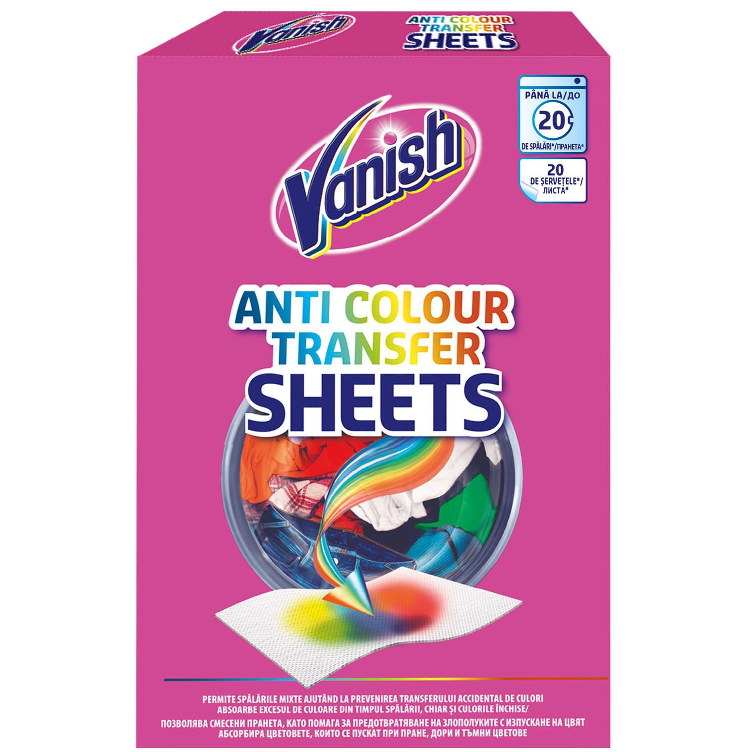Vanish Servetele anti-transfer de culoare, 20 buc