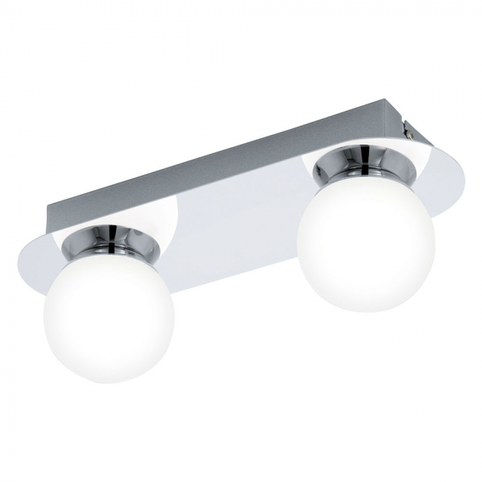 Aplica baie EGLO MOSIANO 94627, LED 2X3.3W 680lm 3000K IP44, Sticla opal mat, Crom