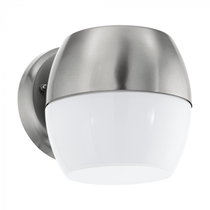 Aplica exterior EGLO ONCALA 95982, LED 11W 950lm 3000K IP44, Sticla satinata, Inox