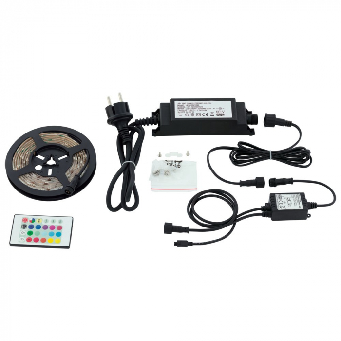 KIT banda LED dimabila cu telecomanda EGLO FLEX 97929, RGB TW 10W 600lm 3000K IP44, 2000mm