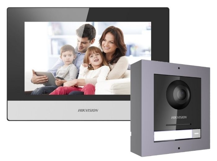 Kit videointerfon LCD 7 , montaj aparent Hikvision