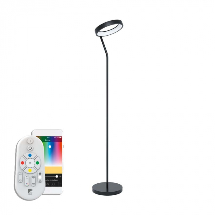 Lampadar inteligent EGLO MARGHERA-C 99031, LED RGB 16W 2100lm 2700-6500K h1690mm Cu ajutorul aplicatiei sau accesorilor (telecomanda si sau priza EGLO CONNECT), produsul poate avea urmatoarele functi