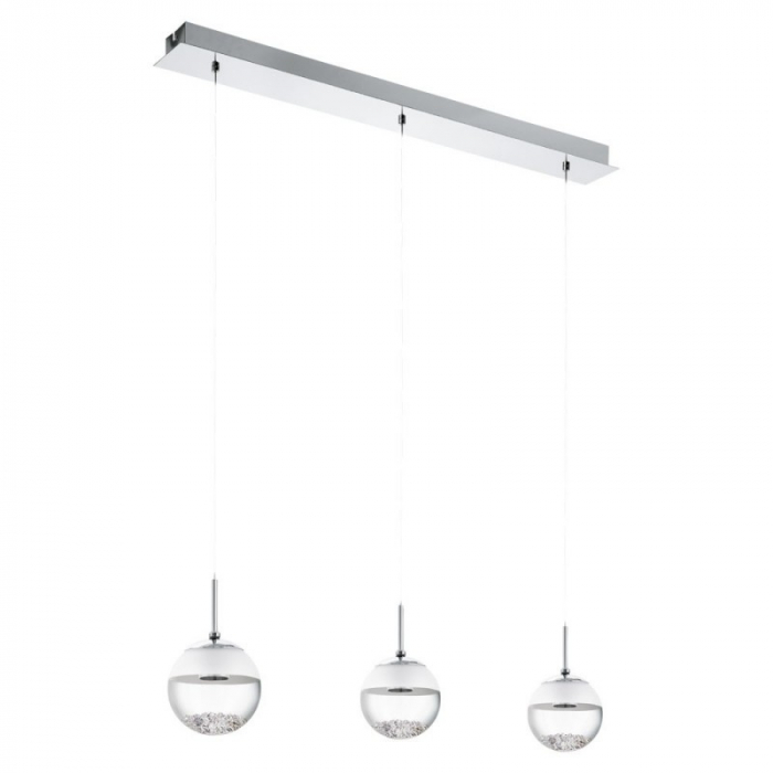 Lustra cristal EGLO MONTEFIO 1 93784, LED 3X5W 1440lm 3000K, Cristal, Alb, Transparent