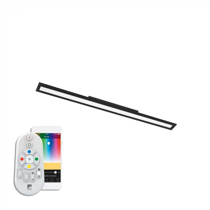 Panou LED RGB inteligent EGLO SALOBRENA-C 99414, LED RGB 34W 4500lm 2700-6500K, Negru Cu ajutorul aplicatiei sau accesorilor (telecomanda si sau priza EGLO CONNECT), produsul poate avea urmatoarele fu