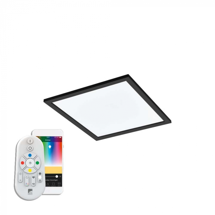 Panou LED RGB inteligent EGLO SALOBRENA-C 99416, LED RGB 20W 2800lm 2700-6500K, Negru Cu ajutorul aplicatiei sau accesorilor (telecomanda si sau priza EGLO CONNECT), produsul poate avea urmatoarele fu