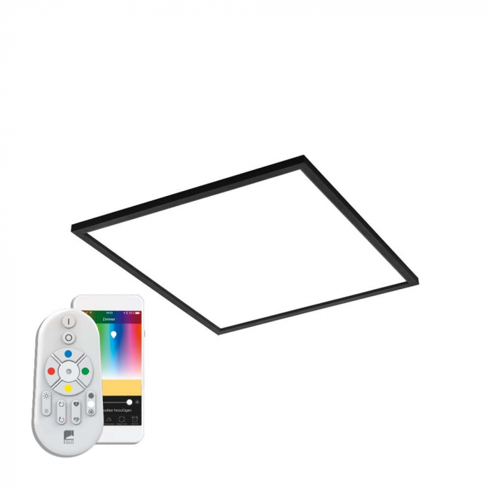 Panou LED RGB inteligent EGLO SALOBRENA-C 99417, LED RGB 34W 4300lm 2700-6500K, Negru Cu ajutorul aplicatiei sau accesorilor (telecomanda si sau priza EGLO CONNECT), produsul poate avea urmatoarele fu