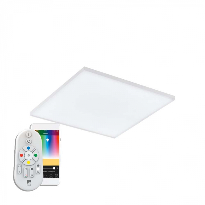 Panou LED RGB inteligent EGLO TURCONA-C 98563, LED RGB 20W 2950lm 2700-6500K, Alb Cu ajutorul aplicatiei sau accesorilor (telecomanda si sau priza EGLO CONNECT), produsul poate avea urmatoarele functi