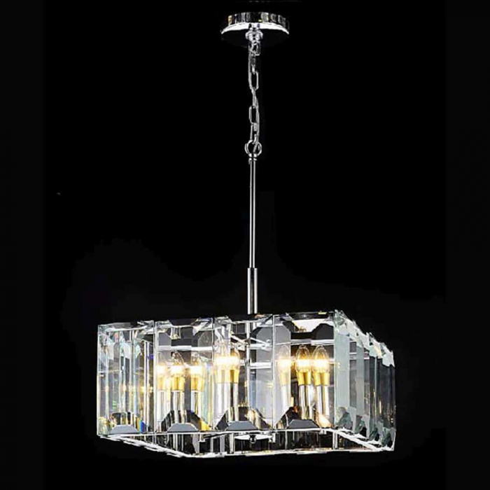 Poza Pendul cristal Kelektron Crys, 6xE14, crom-transparent