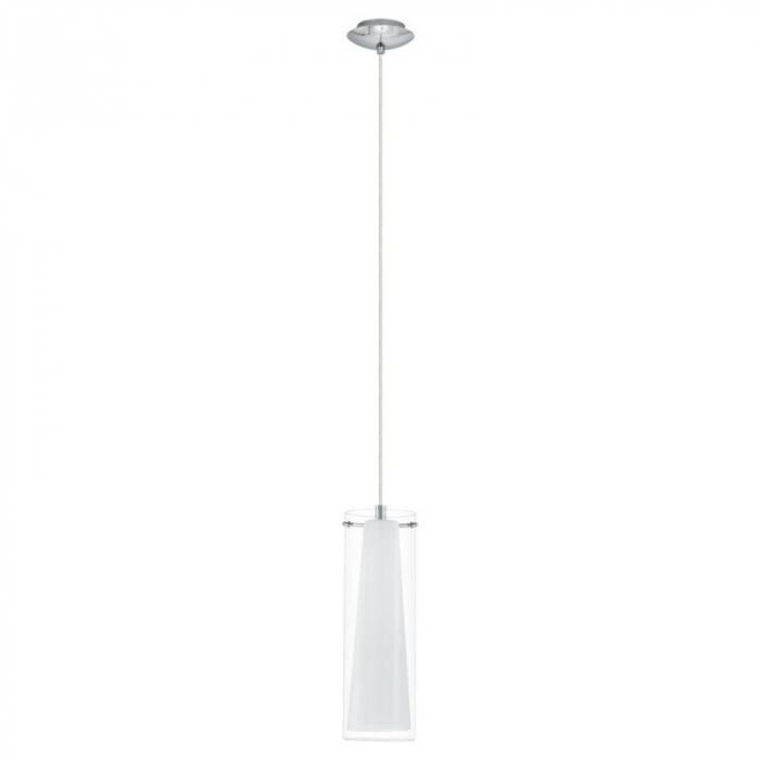 Pendul EGLO PINTO 89832, E27 1X40W O110mm, Alb, Transparent