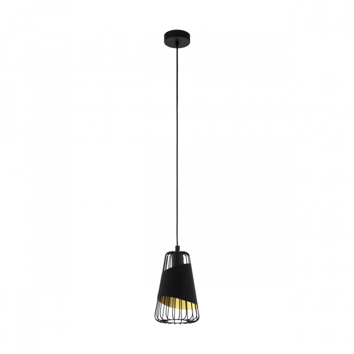 Pendul vintage EGLO AUSTELL 49447, E27 1X60W O165mm, Auriu, Negru